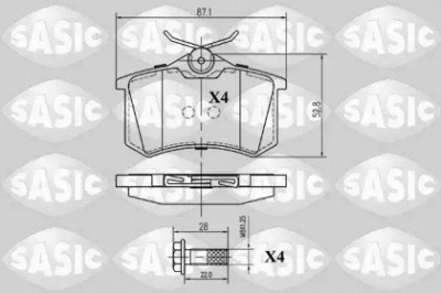 SASIC 6210001 -  Комплект тормозных колодок, дисковый тормоз