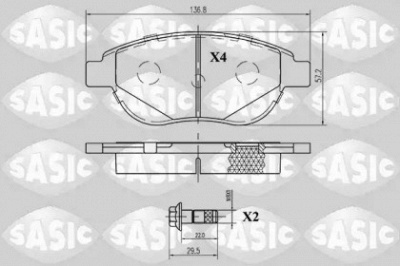 SASIC 6210008 -  Комплект тормозных колодок, дисковый тормоз