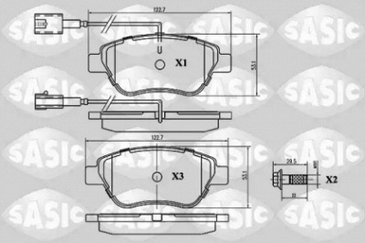 SASIC 6210015 -  Комплект тормозных колодок, дисковый тормоз