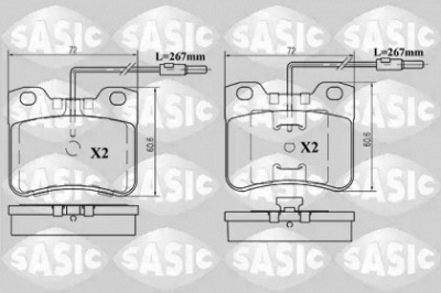 SASIC 6210024 -  Комплект тормозных колодок, дисковый тормоз