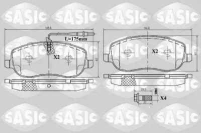 SASIC 6210029 -  Комплект тормозных колодок, дисковый тормоз