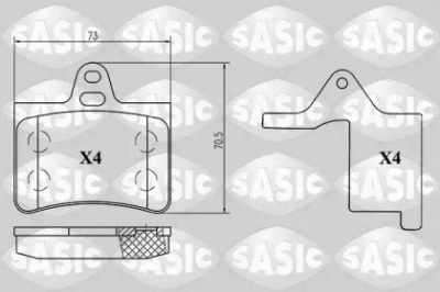 SASIC 6210034 -  Комплект тормозных колодок, дисковый тормоз