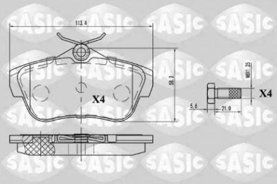 SASIC 6210037 -  Комплект тормозных колодок, дисковый тормоз