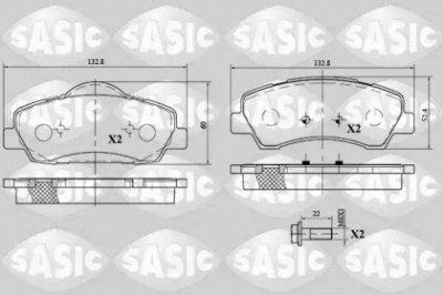 SASIC 6210049 -  Комплект тормозных колодок, дисковый тормоз