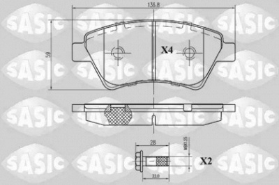 SASIC 6214006 -  Комплект тормозных колодок, дисковый тормоз