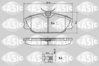 SASIC 6214008 -  Комплект тормозных колодок, дисковый тормоз