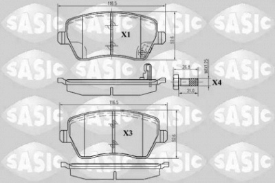 SASIC 6214011 -  Комплект тормозных колодок, дисковый тормоз