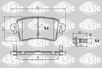 SASIC 6214013 -  Комплект тормозных колодок, дисковый тормоз
