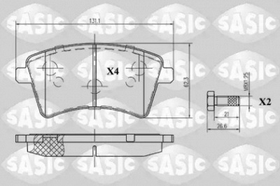 SASIC 6214016 -  Комплект тормозных колодок, дисковый тормоз