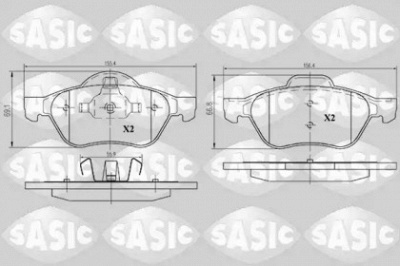 SASIC 6214018 -  Комплект тормозных колодок, дисковый тормоз