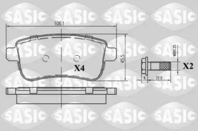 SASIC 6214023 -  Колодки тормозные дисковые задниеие, комплект