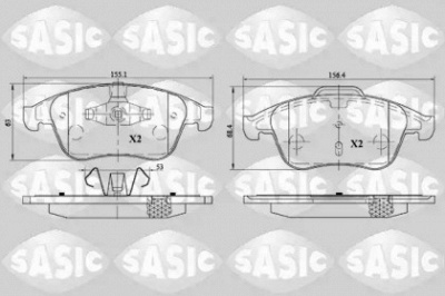SASIC 6214027 -  Комплект тормозных колодок, дисковый тормоз