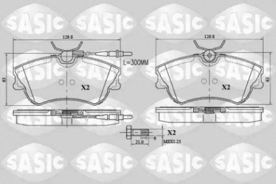SASIC 6214028 -  Комплект тормозных колодок, дисковый тормоз