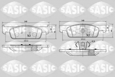 SASIC 6214029 -  Комплект тормозных колодок, дисковый тормоз