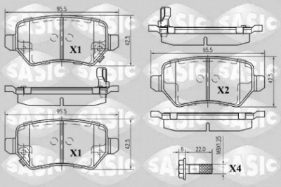 SASIC 6216008 -  Комплект тормозных колодок, дисковый тормоз