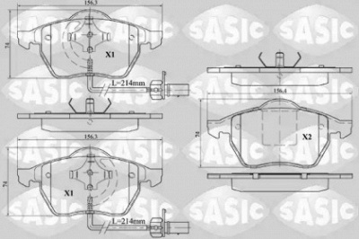 SASIC 6216013 -  Комплект тормозных колодок, дисковый тормоз