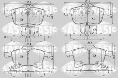 SASIC 6216014 -  Комплект тормозных колодок, дисковый тормоз
