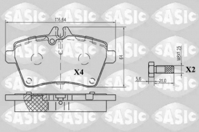 SASIC 6216020 -  Комплект тормозных колодок, дисковый тормоз