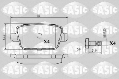 SASIC 6216023 -  Комплект тормозных колодок, дисковый тормоз