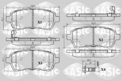 SASIC 6216025 -  Комплект тормозных колодок, дисковый тормоз