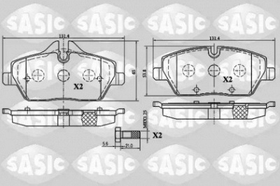 SASIC 6216027 -  Комплект тормозных колодок, дисковый тормоз