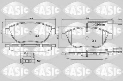 SASIC 6216030 -  Комплект тормозных колодок, дисковый тормоз