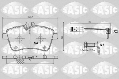 SASIC 6216034 -  Комплект тормозных колодок, дисковый тормоз
