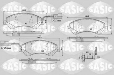 SASIC 6216042 -  Комплект тормозных колодок, дисковый тормоз
