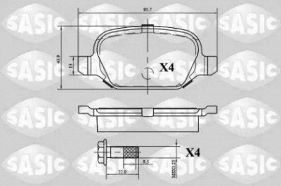 SASIC 6216043 -  Комплект тормозных колодок, дисковый тормоз
