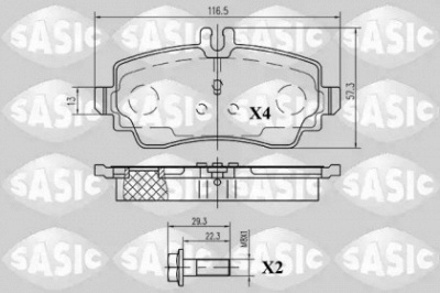 SASIC 6216044 -  Комплект тормозных колодок, дисковый тормоз