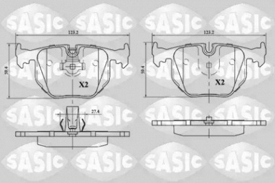 SASIC 6216054 -  Комплект тормозных колодок, дисковый тормоз