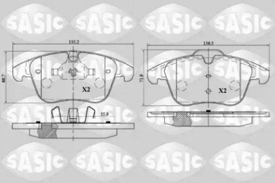 SASIC 6216055 -  Комплект тормозных колодок, дисковый тормоз