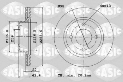SASIC 9004482j -  Тормозной диск