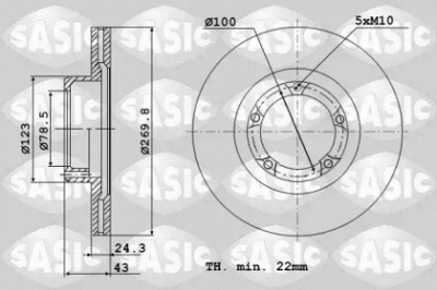 SASIC 9004821j -  Тормозной диск