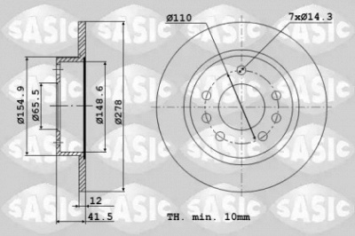 SASIC 9004889j -  Тормозной диск