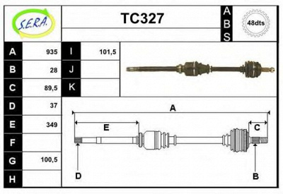SERA tc327 -  Приводной вал