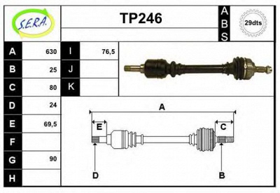 SERA tp246 - Приводной вал