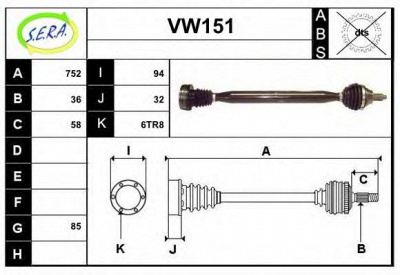 SERA vw151 - Приводной вал