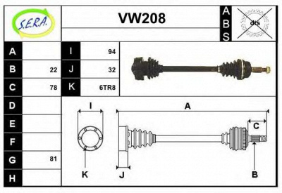 SERA vw208 - Приводной вал