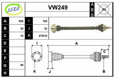 SERA vw249 - Приводной вал