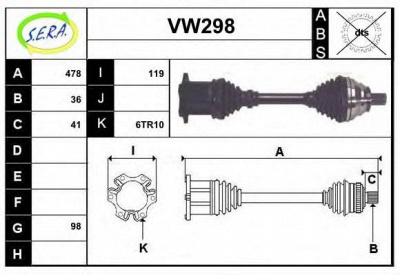 SERA vw298 -  Приводной вал