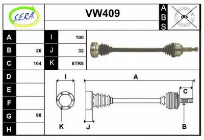 SERA vw409 - Приводной вал