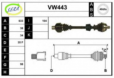 SERA vw443 - Приводной вал