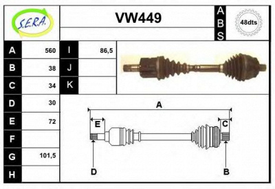 SERA vw449 - Приводной вал