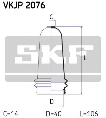 SKF vkjp2076 -  Комплект пыльника, рулевое управление