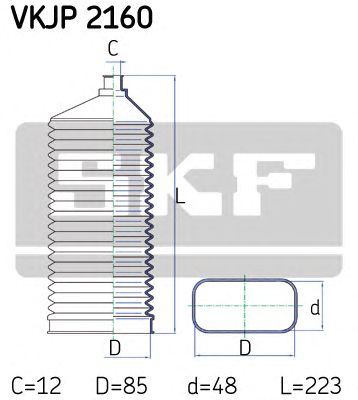 SKF vkjp2160 -  Комплект пыльника, рулевое управление