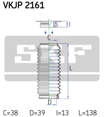 SKF vkjp2161 -  Комплект пыльника, рулевое управление
