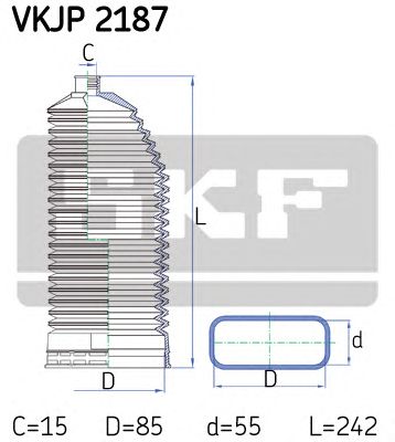 SKF vkjp2187 -  Комплект пыльника, рулевое управление