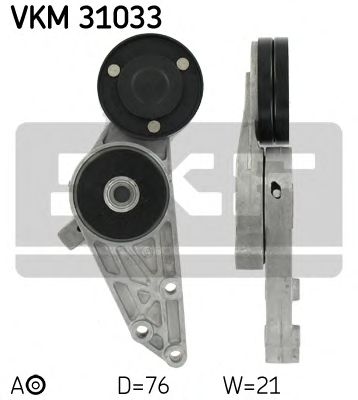 SKF vkm31033 -  Натяжной ролик, поликлиновой  ремень