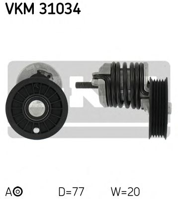 SKF vkm31034 -  Натяжной ролик, поликлиновой  ремень